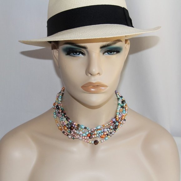 Sterling Silver 7-Strand Pearl Necklace - Picture 2 of 14